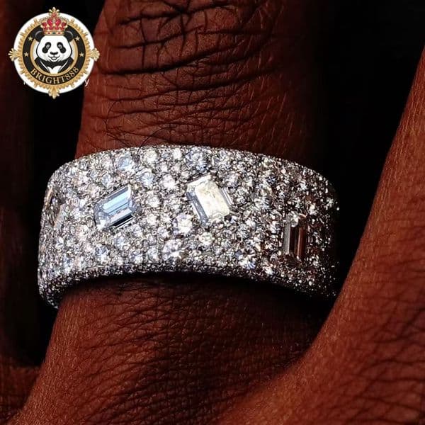 2026 New style 10K Gold Wide Band Ring vvs moissanite GRA Certified Hip Hop man ring Jewelry