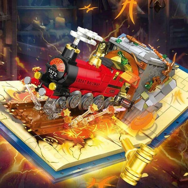 Classic Movie Magic Train Book MOC Creative Building Blocks Sets DIY Bricks Toys Birthday Gifts for Kids Children Adult 889pcs 26Y0205