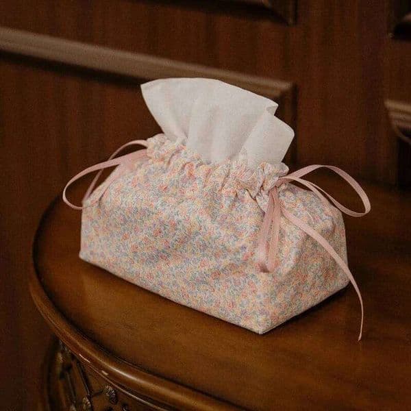 Unique Aesthetic Fabric Box Ins Style Car Organizer Chic Living Room Bedroom Tissue Bag Stylish Napkin Holder Decor 26Y0205
