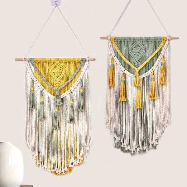 Bohemian Handwoven Tapestry Colorful Cotton Rope Hanging Living Bedroom Room Hotel Wall Decor Stylish Weave Ornament 26H0205