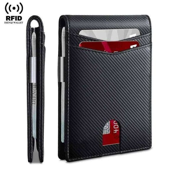 DIENQI Rfid Holder Wallets Money Bag Slim Thin Wallet for Men Small Short Purse Male Black Vallet Billfold Z260205