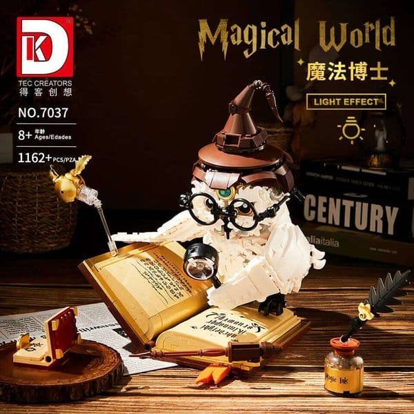 Hedwig Building Blocks MOC Magic World Doctor Owl 3D Model DIY Bricks Figure Toy For Kid Christmas Gift 26Y0205