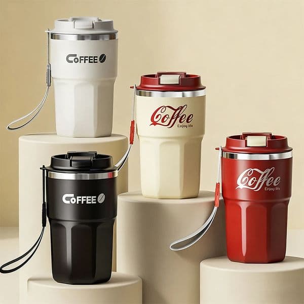 WORTHBUY Double-Walled Insulated Milk Coffee Cup 304 Stainless Steel Thermos Mug Portable Sealed Leak-proof Drinking Cup Tumbler 260128