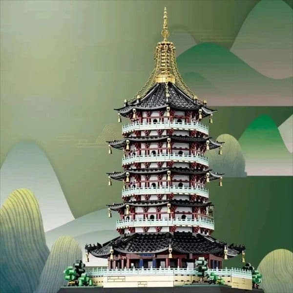 1498PCS Chinese Pagoda Ancient Street Building Set - Cultural Architecture Model Kit, Educational Display & Decoration X260205