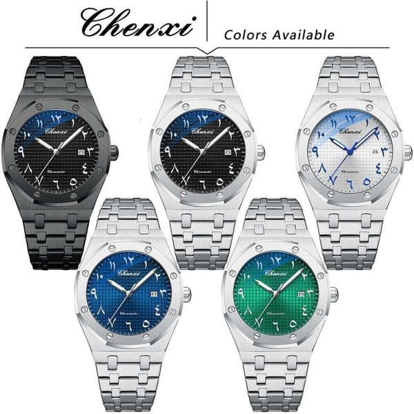 High-end Men's Watches Waterproof 42mm Special Eastern Arabic numerals Dial Calendar Quartz Wristwatch Man Luxury Watch H260205