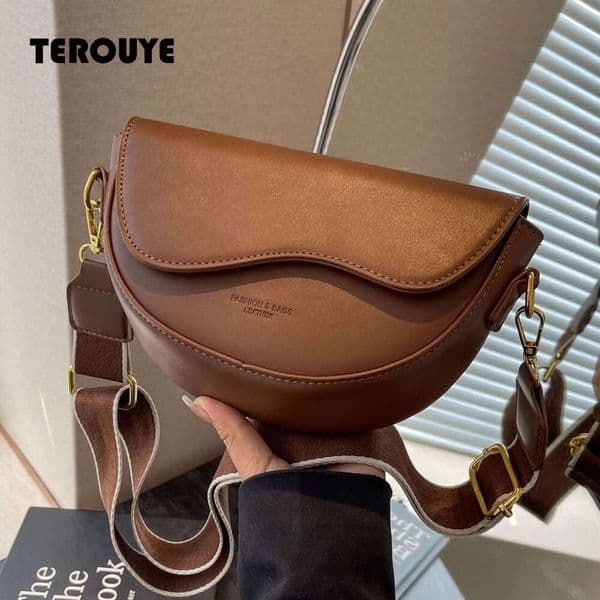 Free Shipping For Womens Shoulder Bags Brown Black Khaki New Popular Fashion And High-End Single Shoulder Cross Body Bag TEROUYE
