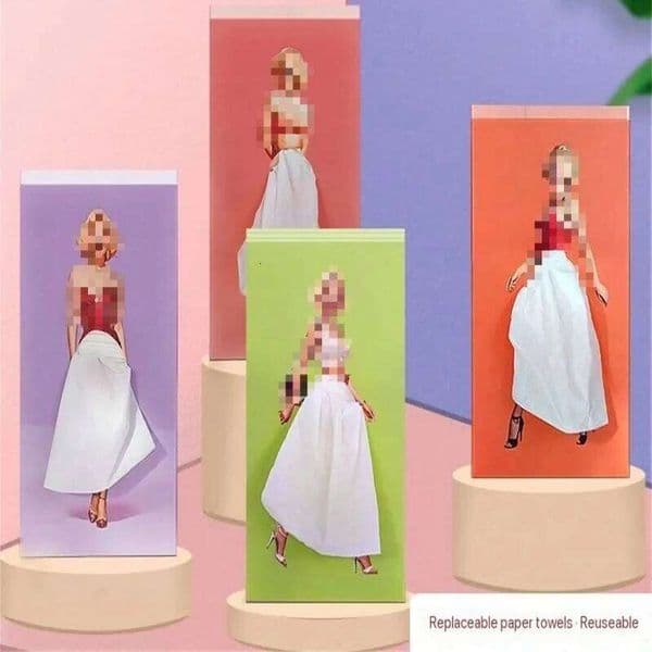& Novelty Easy Access Funny Tabletop with Elegant Fluffy Skirt Box Car Tissue Holder 26Y0205