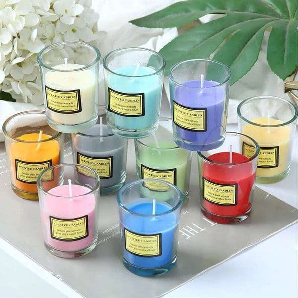 Plant Scented Candle/Soybean Wax Round Glass Cup Hotels and Tea Rooms Bedroom Incense Decoration Birthday Gift with Souvenirs H260205