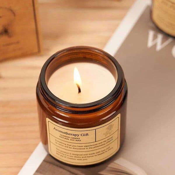 Tea Candle Bedroom Romantic Souvenir Indoor Soy Wax Scented Glass Cup Essential Oil H260205