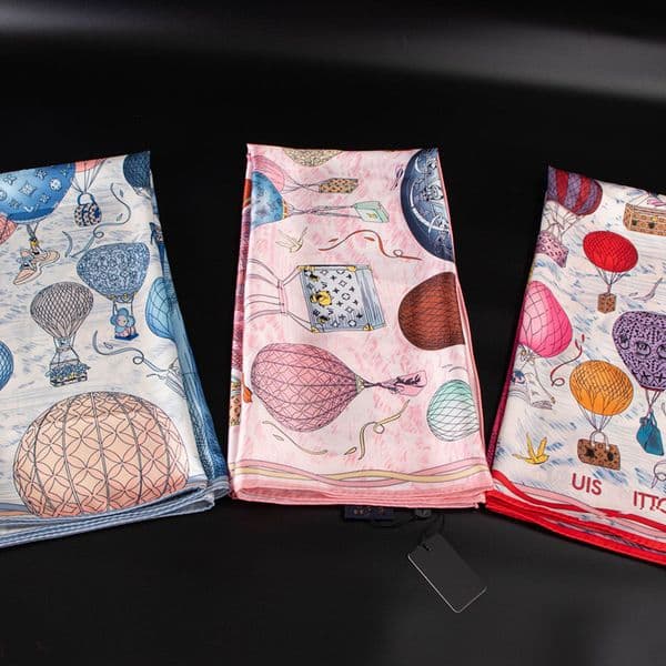 Cherry motif jacquard weave Women Slik Scarf Woman Printed embroidery Designer Shawls f Silk Winter Print Foulard Satin Square Head Scarves 90x90cm
