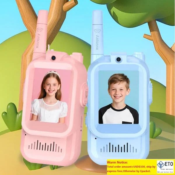 Creative Kids Video Walkie Talkie 2-Way Long Range Cool Voice Effects Children's Video Intercom Kids Christmas Birthday Gift LL