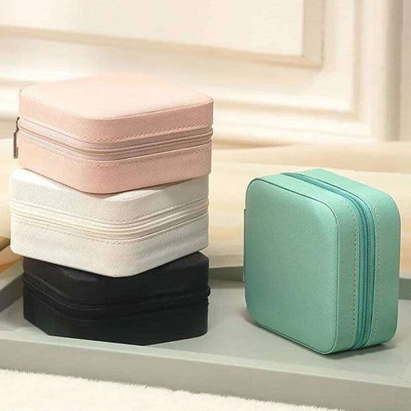 Portable Mini Box Travel Case Leather Storage Earrings Necklace Ring Jewelry Organizer Display 26Y0206