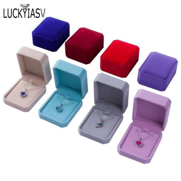 1 PC High Quality Storage Boxes Presentation Necklace Pendant Jewelry Velvet Case Earrings Plastic Display Box 26Y0206