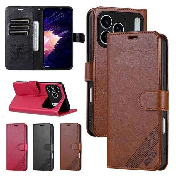 Flip Leather Case For iphone 17 Promax 16 Max 15 Plus 14 Pro 13 12 iphone17 iphone16 Wallet Cash Cards Slots Phone Cover J260205