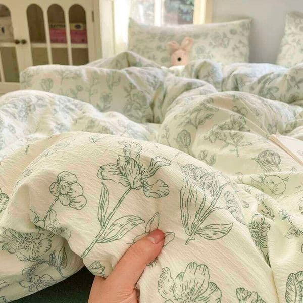 French Floral Bedding For Girls 2025 New Queen Size Pastoral Bed Sheet Sets Duvet Cover Set With Pillowcase No Filling XJ260206