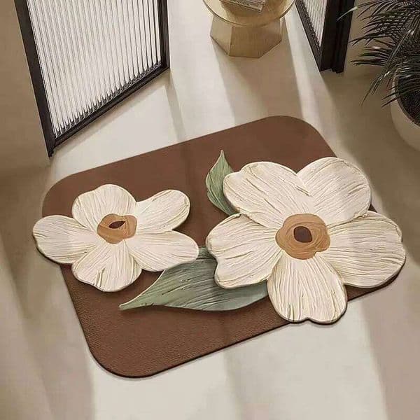 Nordic style bathroom thickened floor diatom mud cushion, washbasin, absorbent non-slip mat, toilet mat new model 26H0206