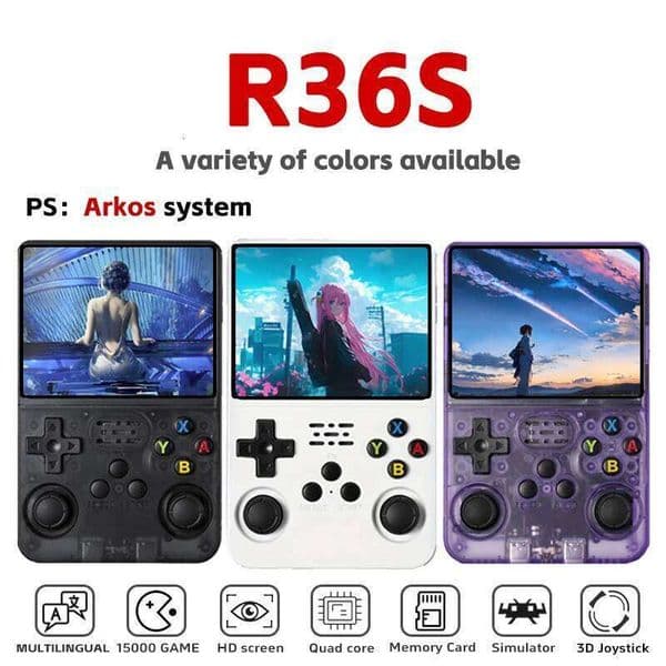 Aroks R36S Retro Game Console 3.5-inch IPS Screen 64GB Ultra Portable Linux System Pocket Mobile Gaming Device H260206