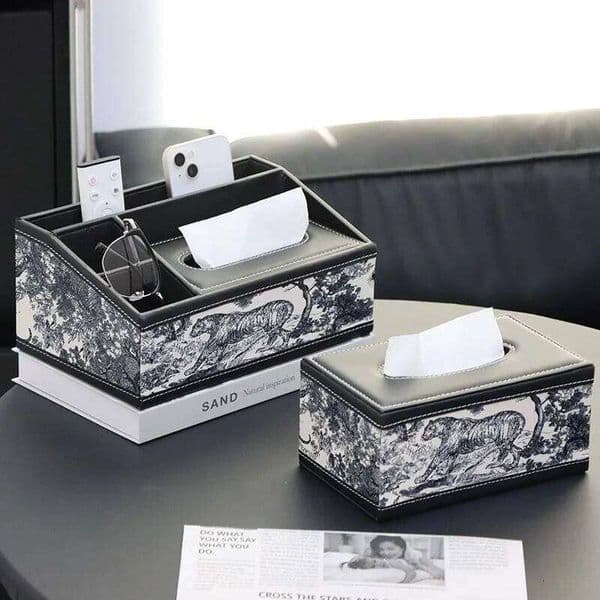 Leather tissue multifunctional desktop coffee table remote control storage box, living room light luxury high-end 26W0206