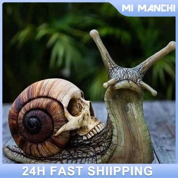 Halloween Creative Resin Sculpture Product Skull Snail Statue Desktop Crafts Gothic Garden Home Decoration Accessory 26H0206
