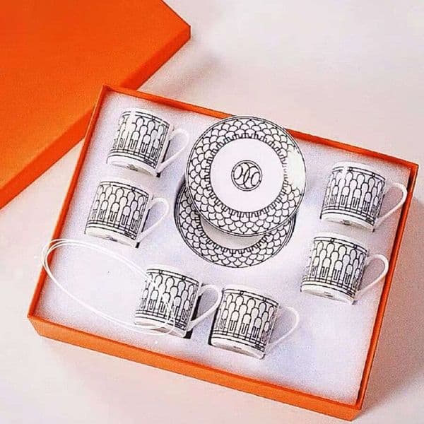 European Style Turkish Espresso High Aesthetic British Small Luxury Afternoon Tea Ceramic Cup And Saucer Set For Export B5