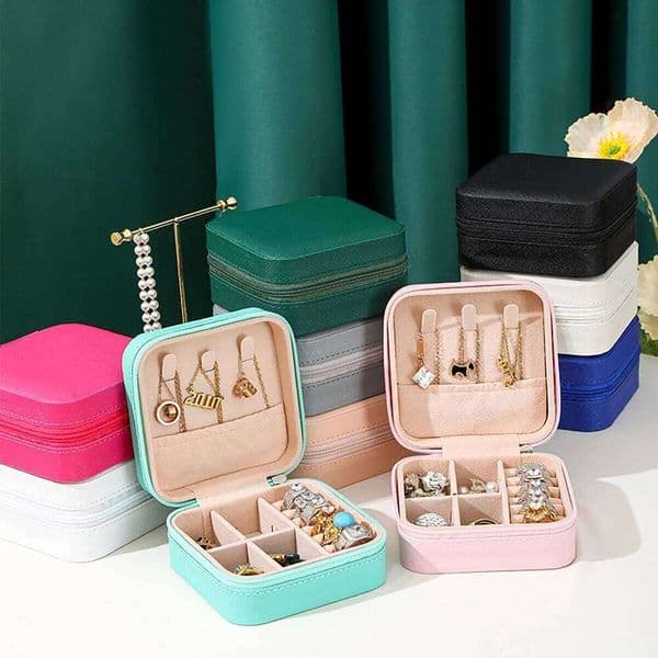 PU Leather Mini Box Travel Home Bracelet Earrings Storage Display Case For Women Ring Jewelry Portable Organizer 26Y0205