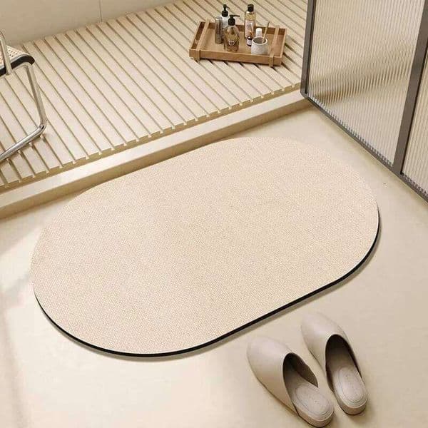 VIKAMA Diatomaceous Earth Simple Style Household Bathroom Absorbent Foot Mat Carpet Quick Drying Easy To Care 26H0206