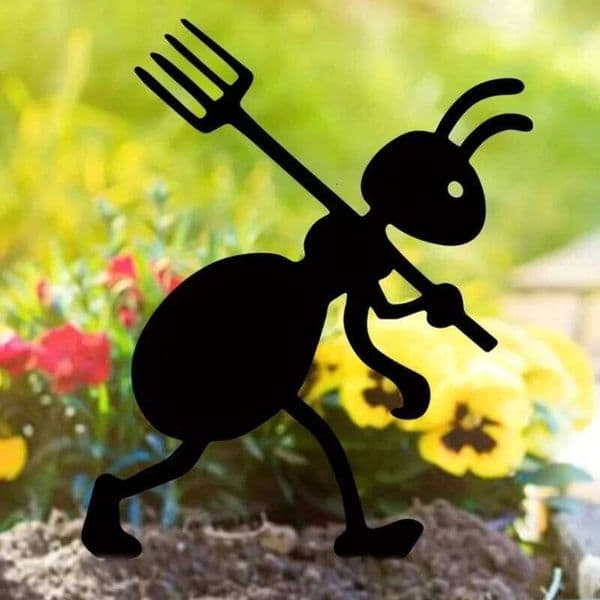 HelloYoung Gardening Ornaments Yard Metal Art Backyard Lawn Stakes Decor Ants Garden Iron Crafts 26H0206