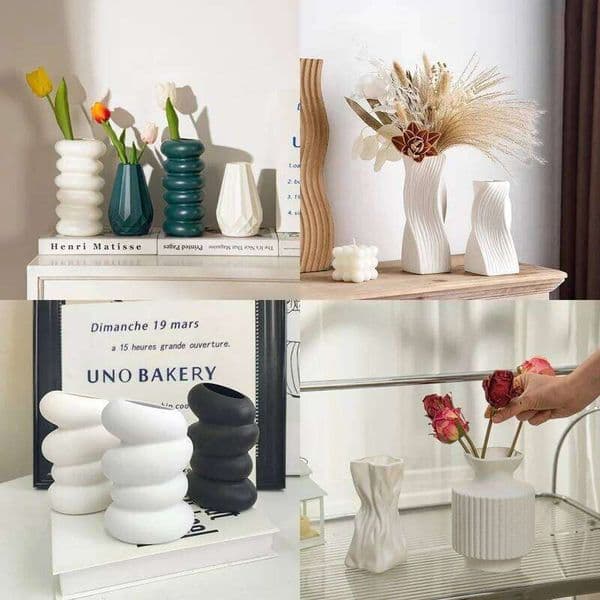 Pots for Plants Arrangement Home Decor Ornament Art Plastic Flower Vase Desktop Accessiories 26W0206