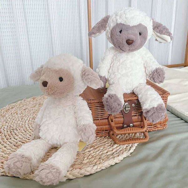 Soft Fluffy Sheep Animal Stuffed & Plush Dolls 35cm Cuddly Lamb for Kids Children Gifts Appease Toys Sleeping Pillow 26W0206