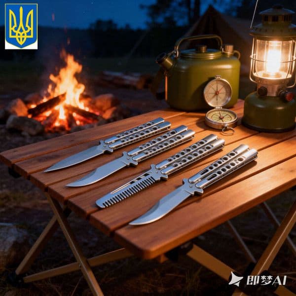 Jefrey Collins Maintenance-Free Butterfly Concealed Nail Mirror Finish Flip High Hardness Outdoor Self-Defense Folding Knife, Unsharpened