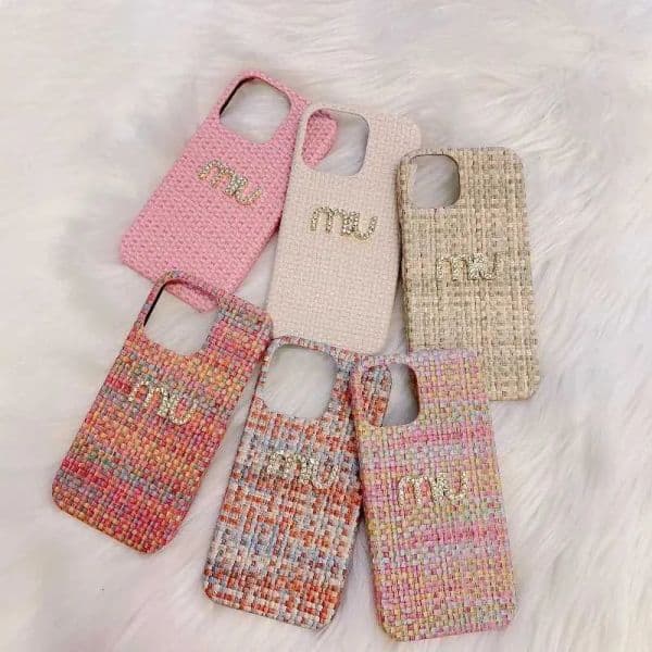 New style woven luxury Pattern Suitable for 17 Promax Phone Case for IPhone 13/14/15/16 Pro 16 Plus Half Pack Protective Case Anti Drop Cover Case Lady's birthday present