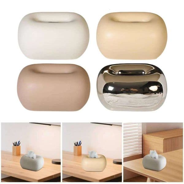 Decorative Ceramic Box Luxury Rectangular Case Cute Tissue Holder Organizer for Desktop Vanity 26W0206