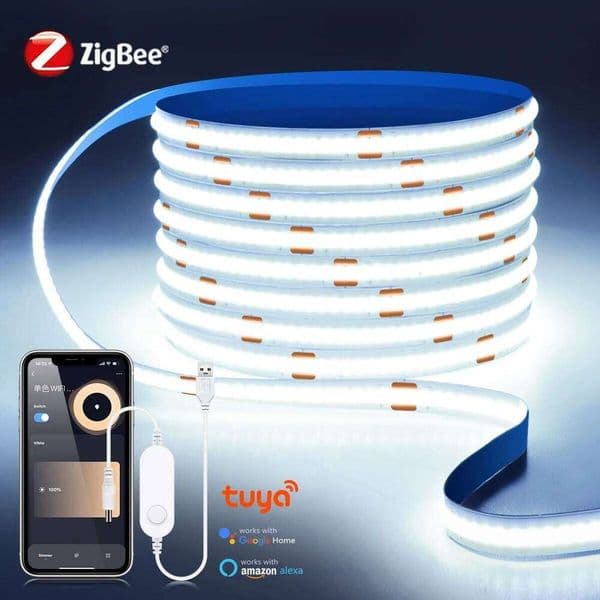 Zigbee 3.0 USB Led tape 320led/m Bedroom Kitchen Light led Strip 5V COB lighting lamps Works with Tuya Smart Life Alexa Z260206