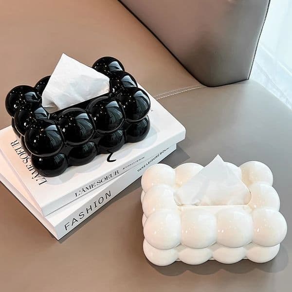 High Aesthetic Tissue Box Home Living Room High-End Tissue Storage Paper Box Cream Style Napkin Box 260203BJ