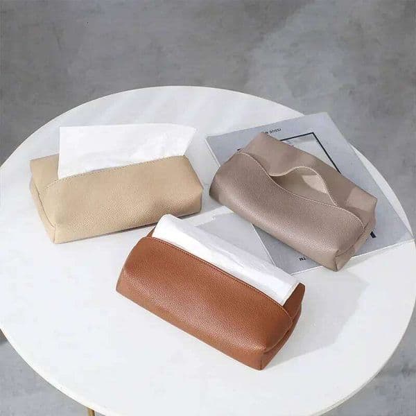 JSJ Tissue Light Luxury Living Room Creative Nordic ins Wind Rectangular Storage Car PU Leather Pumping Paper Box 26W0206