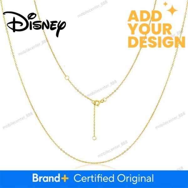 Disney Designer Jewelry ALLNOEL Solid 925 Sterling Silver Necklace For Women 45cm Chain for Pendant Gold Plated Fine Jewelry Classic Gifts luxury jewelry