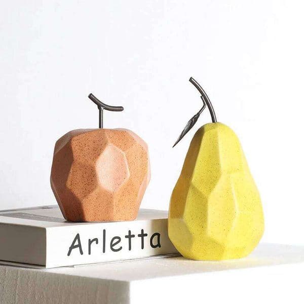 Nordic Sculpture Figurines For Interior Office Desk Accessories Home Pear Apple Ceramic Decor Abstract Fruit Ornaments 26W0206