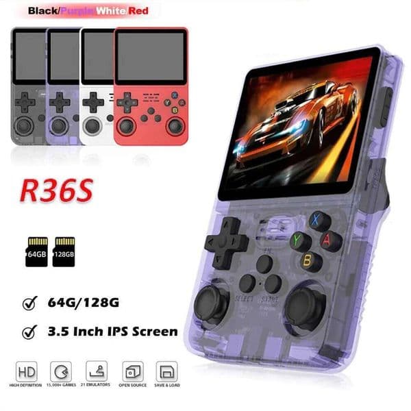 Open Source R36S Handheld Game Linux System 3.5 Inch IPS Screen Retro Games Console HD Mini Portable Pocket Video Player H260206