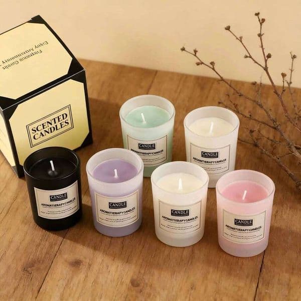 1pc Trendy Matte White Glass Cup Candle - Minimalist Scented Home Decor, Smokeless Aromatic for Living Room Office H260205
