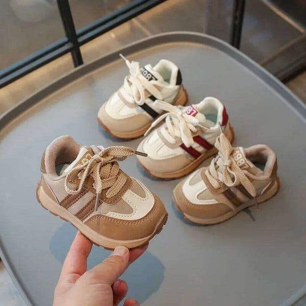 Toddler Kids Sports Thick Soft Sole Boys Girls Walking Striped 2024 New Fashion Children Casual Shoes Wear-resistant 26H0206