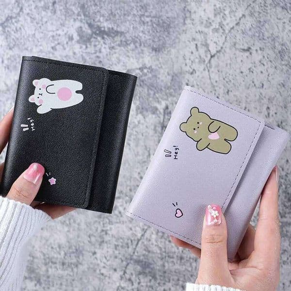 Cute Bow Wallet Women Sweet Pink Color Style Floral Purse Holder For Girl Portable Travel Cash Coin Photo Card Bag Y260206