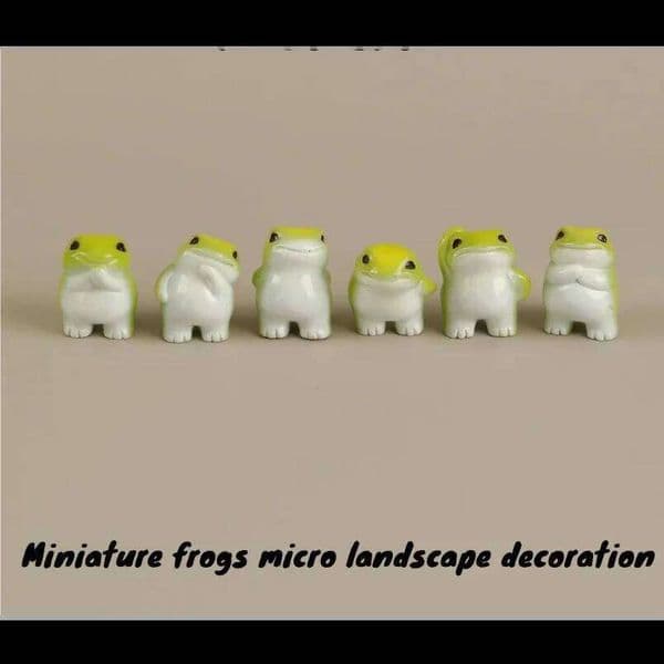 6PCS Miniature Frogs Micro Landscape Kawaii Fairy Garden Accessories Mini Forg Desk Decoration 26W0206