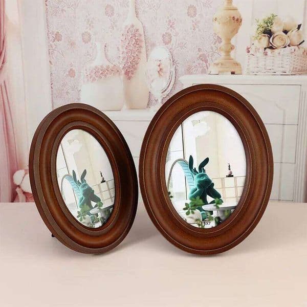 High-grade Solid Wood Frame,European Vintage To Do Old Oval Photo Frame,Home Desktop Decoration New Home Gift C260205