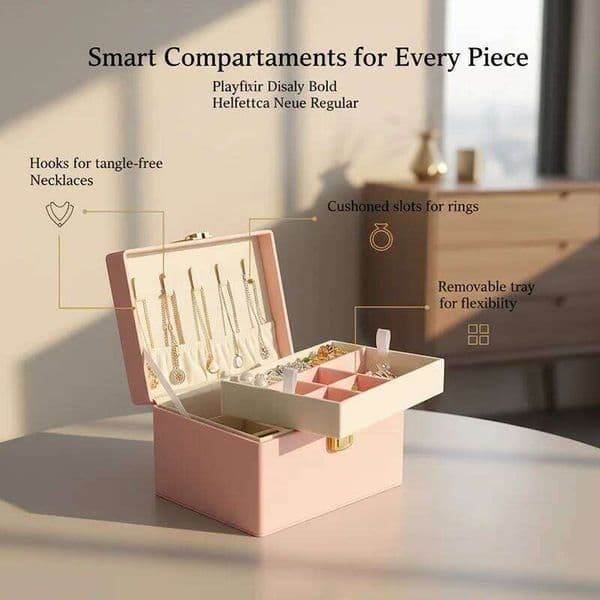 1PC Double-Layer Jewelry Storage Box With Lock For Earrings, Necklaces And Other Accessories, Organizing Box. 26Y0206