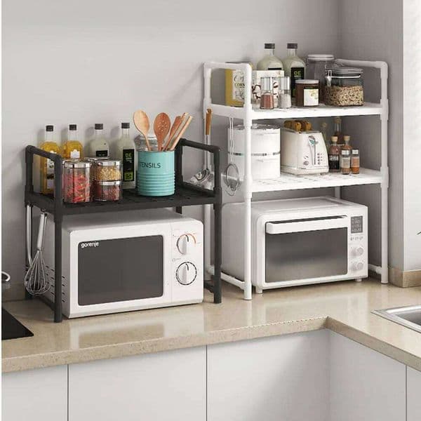 Counter Shelf Expandable Microwave Stand and Countertop Organizer Kitchen 26H0206