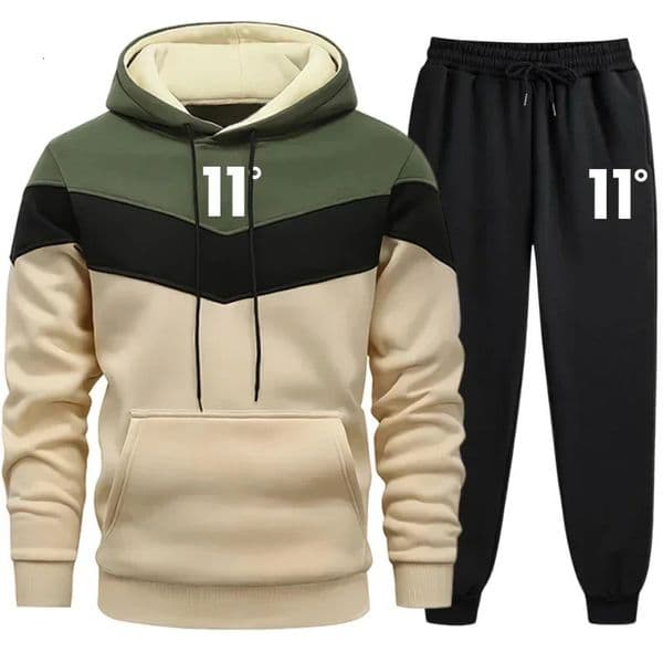 Autumn Winter Daily Men Tracksuit Fashion Hoodie Tricolor Single Sweatshirt and Sweatpant Comfort Casual Sports Quality 260203