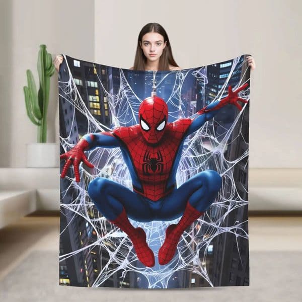 Marvel Spider-Man Flannel Blankets Winter Soft Warm Throw Blanket For Girls Boys Couch Chair Aesthetic Bedspread Sofa Bed Cover Luxury Marvel Blanket