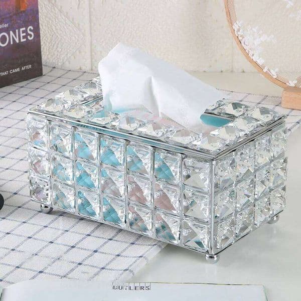 1pcs Clear Box Decorative Tissue Holder for Living Room Coffee Table Desktop Home Decor Organizer 26W0206