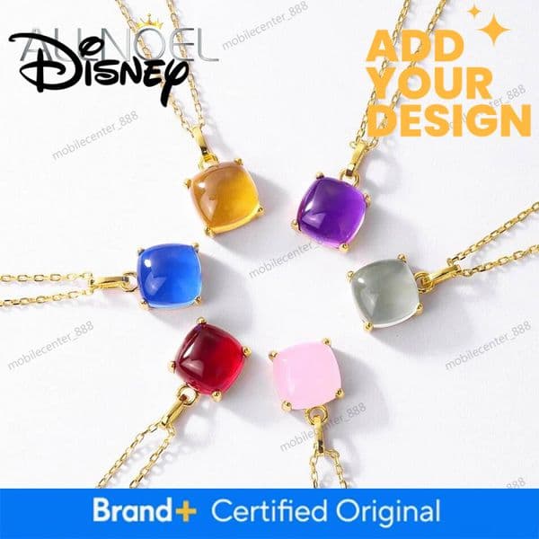 Disney Designer Jewelry ALLNOEL Solid 925 Sterling Silver Pendant For Women Candy Style Synthetic Crystal Colorful Stone Gifts Jewelry Without Chain luxury jewe