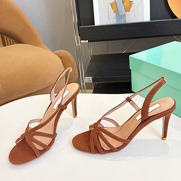 Womens Talk To Me Sandals Luxury Designer High Heels Fashion Slingback Sandal Suede Leather Party Dress Shoes Summer Slippers Slides 1045